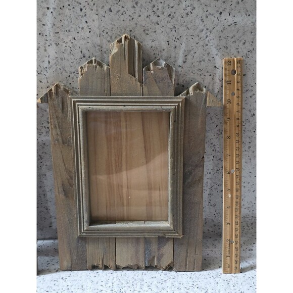 2x Barnyard Reclaimed Rustic Wood Photo Frame Primitive Set 7"x6" Farmhouse Pic - Picture 9 of 16